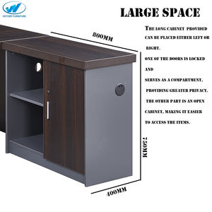 เคลื่อนย้ายตู้ด้านข้างโต๊ะสำนักงานแบบทันสมัยเฟอร์นิเจอร์สำนักงานรูปตัว L โต๊ะสำนักงาน - Product Image 4