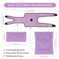 Bingyuan – Lot de 2 compresses chaudes/froides réutilisables avec logo personnalisé pour les blessures au genou et aux jambes, soulagement de l'arthrite, 24,6x20,5 cm