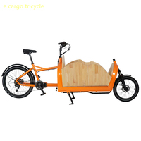 Vélo cargo électrique homologué CE, 2 roues, moteur 250W, vélo cargo électrique à pédales, boîte en bois courbée, vélo cargo familial