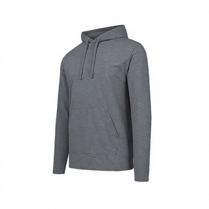 Sweat-shirt décontracté en coton tricoté à capuche noir pour homme, à manches longues, avec poche, coupe classique, pour l'automne et la mode en plein air - Product Image 3