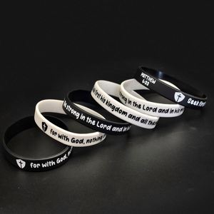 Bracelets en silicone imperméables avec logo personnalisé et citations inspirantes religieuses pour les promotions d'églises et d'événements - Product Image 2