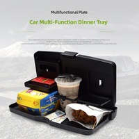 Organisateur de voiture pliable multifonctionnel de style minimaliste en PP fourni par le fabricant avec porte-gobelet et plateau repas monté sur la banquette arrière