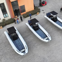 Bateau pneumatique rigide 20FT ALU620 à double coque en Hypalon PVC, bateau à rames pour la pêche et la dérive, coque en aluminium