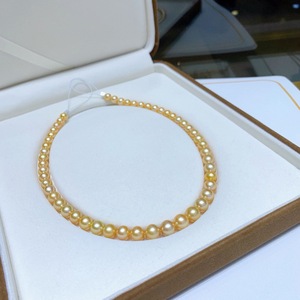 Pendentif en perle d'or naturel 18 carats, perle géante ronde de 16-17 mm, qualité impeccable, chaîne en argent, cadeau, collier de perle Reine des glaces - Product Image 2