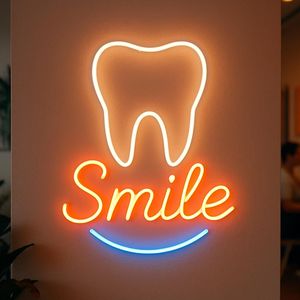 ป้ายไฟนีออนแบบกำหนดเอง สามารถปรับแต่งเป็นป้ายคลินิกทันตกรรม ป้ายฟัน ป้ายงานวันเกิด ป้ายตกแต่งผนัง - Product Image 1
