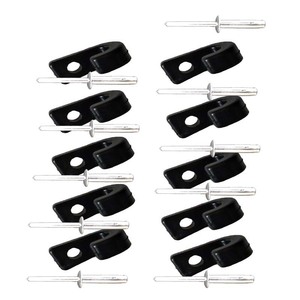 Boat Fitting <b>Plastic</b> Black J <b>Hook</b> With Rivet For Boat Deck Repair And Replacement 10 Pieces - Product Image 3