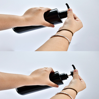 Nouvelle conception prête à être expédiée, bouteille pompe en plastique PET noire pleine de 750 ml (25 oz) vide pour après-shampoing, gel douche, shampoing
