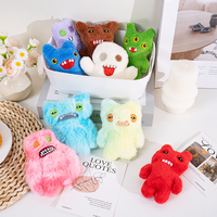Boneka Monster Gigi Besar Lucu Imut, Boneka Monster Jelek Lucu, Mainan Boneka Lembut Isi Kapas PP untuk Anak Perempuan, Penghibur Anak