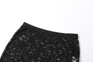 New <b>Sexy</b> Hollow Halter Top Solid Color Lace High Waist Skirt 2-Piece <b>Set</b> for Women Fashion - Product Image 6