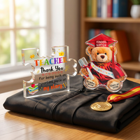 Plaque personnalisée en acrylique transparent avec ours de graduation, Cadeau souvenir pour la promotion 2026, pour les enfants de maternelle, Vente en gros