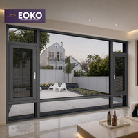 EOKO Prix d'usine Villa électrique Fenêtres à double vitrage Maison Fenêtre à battant en aluminium