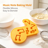 Moule en silicone pour chocolat en forme de note de musique, qualité alimentaire, réutilisable, pour bonbons, glaçons, pâtisserie, gelée, fabrication de bonbons