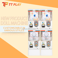 Distributeur de capsules interactif transparent pas cher pour jouets Gashapon, 45-75 mm, design blanc moderne pour centre de divertissement