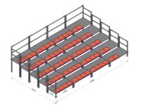 Gradins d'extérieur portables sièges planche d'aluminium tribunes de sport gradin banc de stade gradins en aluminium avec garde-corps