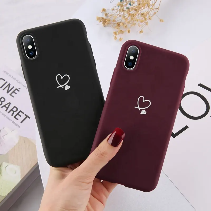 Colorful Love Heart Phone Case For Apple IPhone 14 13 12 11Pro MAX Mini SE Candy Color Soft TPU Back Cover