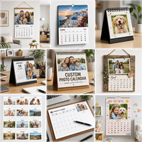 Calendrier de bureau personnalisé 2027, papier d'art de qualité supérieure, reliure spirale, planificateur mensuel pour le bureau, la maison, les cadeaux d'entreprise