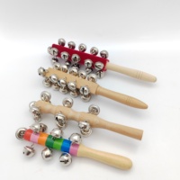 Wholesale Wooden Children's Musical Instrument Set for Kindergarten Performance with String Bells and Stick Handle