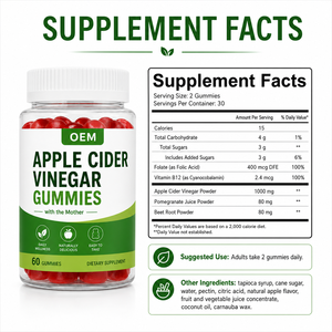 Gomitas <span class=keywords><strong>de</strong></span> <span class=keywords><strong>Vinagre</strong></span> <span class=keywords><strong>de</strong></span> <span class=keywords><strong>Sidra</strong></span> <span class=keywords><strong>de</strong></span> <span class=keywords><strong>Manzana</strong></span> Orgánico con la Madre, <span class=keywords><strong>de</strong></span> Acción Rápida, para la Salud Digestiva, Limpieza y Apoyo al Metabolismo, Venta al por Mayor a Granel - Product Image 5