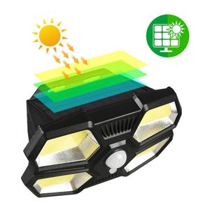 Lámpara de pared con energía solar, LED COB, sensor de cuerpo humano, luz de paisaje para patio exterior, resistente al agua - Product Image 1