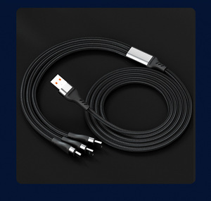 Câble universel 3-en-1 à charge rapide USB-C/Micro USB en nylon tressé 6A Charge rapide Conducteur en cuivre pur <span class=keywords><strong>pour</strong></span> <span class=keywords><strong>montre</strong></span> intelligente Android - Product Image 5