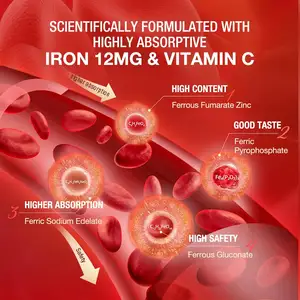 Scientific Formula With High Absorption Iron Vitamin C Higher Absorption Rate Rose Fruit Iron Gummies