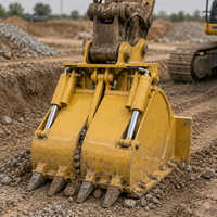 Bac multifonction 4-en-1 pour excavatrices de 3 à 8 tonnes, bac combiné pour creuser, niveler et saisir