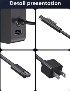 Chargeur Surface Pro 65W pour Surface Pro 11 10 9 8 7+ 7 6 5 4 3 X, Surface Laptop 6 5 4 3 2 1, Surface Go Book 3 2 1, 44W 36W - Product Image 2