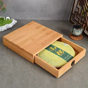 Caixa de madeira para embalagem de chá, caixa de bambu para presente de madeira com gaveta