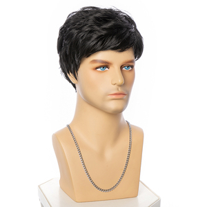 Peluca Corta Masculina LIWANGLONG HAIR, Nuevo Diseño, Peluca de Cabello Sintético Resistente al Calor con Corte Pixie Negro <span class=keywords><strong>para</strong></span> <span class=keywords><strong>Hombres</strong></span> <span class=keywords><strong>Jóvenes</strong></span> y Atractivos - Product Image 2