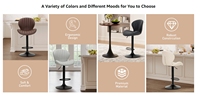 Moderne et abordable 360 ° Tabourets de bar pivotants avec repose-pieds, tabourets noirs pour bar, cuisine, café, pub, fête, vente chaude, mobilier de bar