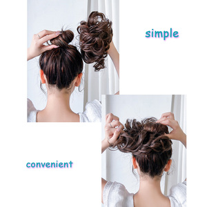 <span class=keywords><strong>Chignon</strong></span> bouclé désordonné avec <span class=keywords><strong>élastique</strong></span>, <span class=keywords><strong>postiche</strong></span> queue de cheval, extensions de cheveux synthétiques couleur OMBRE - Product Image 2