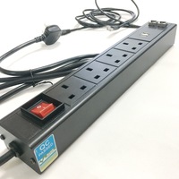 Multiprise de bureau 19 pouces en ABS, standard britannique, pour montage en rack, modèle 2022