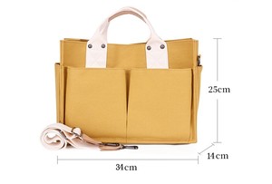 Sac fourre-tout en toile grande capacité, logo imprimé personnalisé, plusieurs petites poches, porté main ou épaule, réutilisable, plusieurs couleurs, nouveauté - Product Image 4