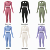 Ensemble de yoga 3 pièces pour femme : Shrug à manches longues, soutien-gorge de sport dos nageur et leggings taille haute, couleur unie, détails ajourés, tenue de sport