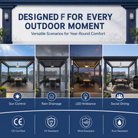 Pergola motorisée en aluminium écologique avec système de toit à lames orientables pour jardin, personnalisable pour l'été