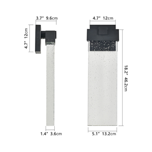 LED grandi luci per esterni, 18 pollici lanterne esterne nere impermeabili per il portico anteriore Garage interruttore di controllo del balcone 12W - Product Image 6