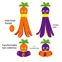 Jouets pour animaux de compagnie, design personnalisé, en peluche, pieuvre, poulpe, pieuvre, calmar froissé, jouets à mâcher avec corde