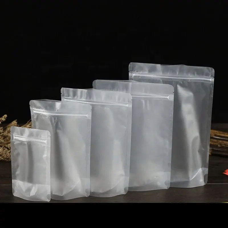 Promotion 100x150mm Matte Zip Lock Packaging Stand Pouch BOPP Mylar Custom Clear Plastic Reusable Frosted Bag Resealable Egg