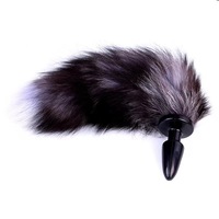 Queue de renard silicone noir Plug Anal Jouets anaux Plug Anus