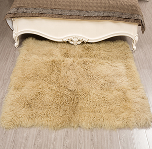 <span class=keywords><strong>Manta</strong></span> de tiro de piel rizada marrón de estilo moderno, Alfombra de cama de piel de oveja mongol Real de pila alta - Product Image 3