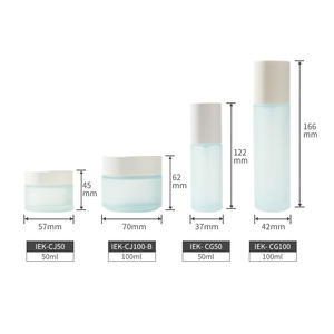Ensemble de flacons et de pots de conditionnement de lotion pour soins de la peau en verre transparent écologique personnalisé - Product Image 6