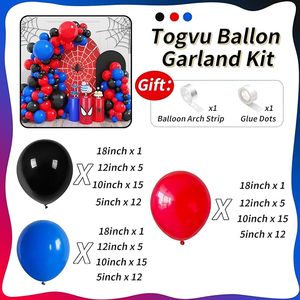Palloncino arco ghirlanda Kit101 pz palloncino in lattice rosso opaco nero e blu reale per festa Super Spider Hero - Product Image 2