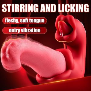 Vibratori a spinta con la lingua Dildo rosa giocattoli sessuali <span class=keywords><strong>vibratore</strong></span> <span class=keywords><strong>per</strong></span> adulti giocattoli sessuali G Spot Clit stimolatore strumenti di piacere <span class=keywords><strong>per</strong></span> coppie femminili - Product Image 3