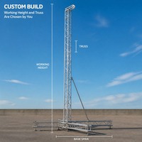 Tour de levage pour enceintes de support au sol avec système de treuil, hauteur de travail personnalisable, structure en treillis