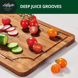 Tablas de Cortar de Bambú de Grado Alimenticio, Juego de 3 Piezas, Tablas de Cocina para Carne y Carnicería con Ranura para Jugos, para Verduras y Frutas - Product Image 3