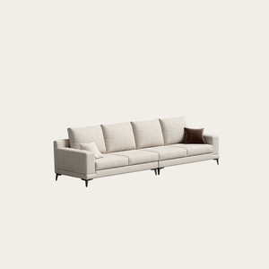 Sofá de ocio moderno de tela <span class=keywords><strong>en</strong></span> forma de <span class=keywords><strong>L</strong></span> y sofá cómodo de cuero negro puro de madera cómodo conjunto de muebles para sala de estar - Product Image 6