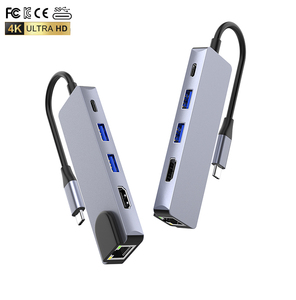 Chất lượng cao USB-C HDMI Hub 5 cổng 5 trong 1 với 2USB + PD + HDMI + RJ45(100Mbps) chuyển đổi Bộ chuyển đổi nhanh chóng sạc loại C HUB multiports - Product Image 3