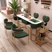 Table de manucure et ensemble de chaises combinaison salon de manucure marbre Table de manucure simple moderne