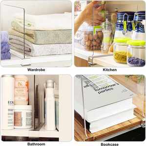 1 Pack Acrylic Clear PVC Rectangle <b>Standing</b> Type 2.5mm Thickness <b>Shelf</b> Dividers Multifunctional Living Room Clothing Organizer - Product Image 2