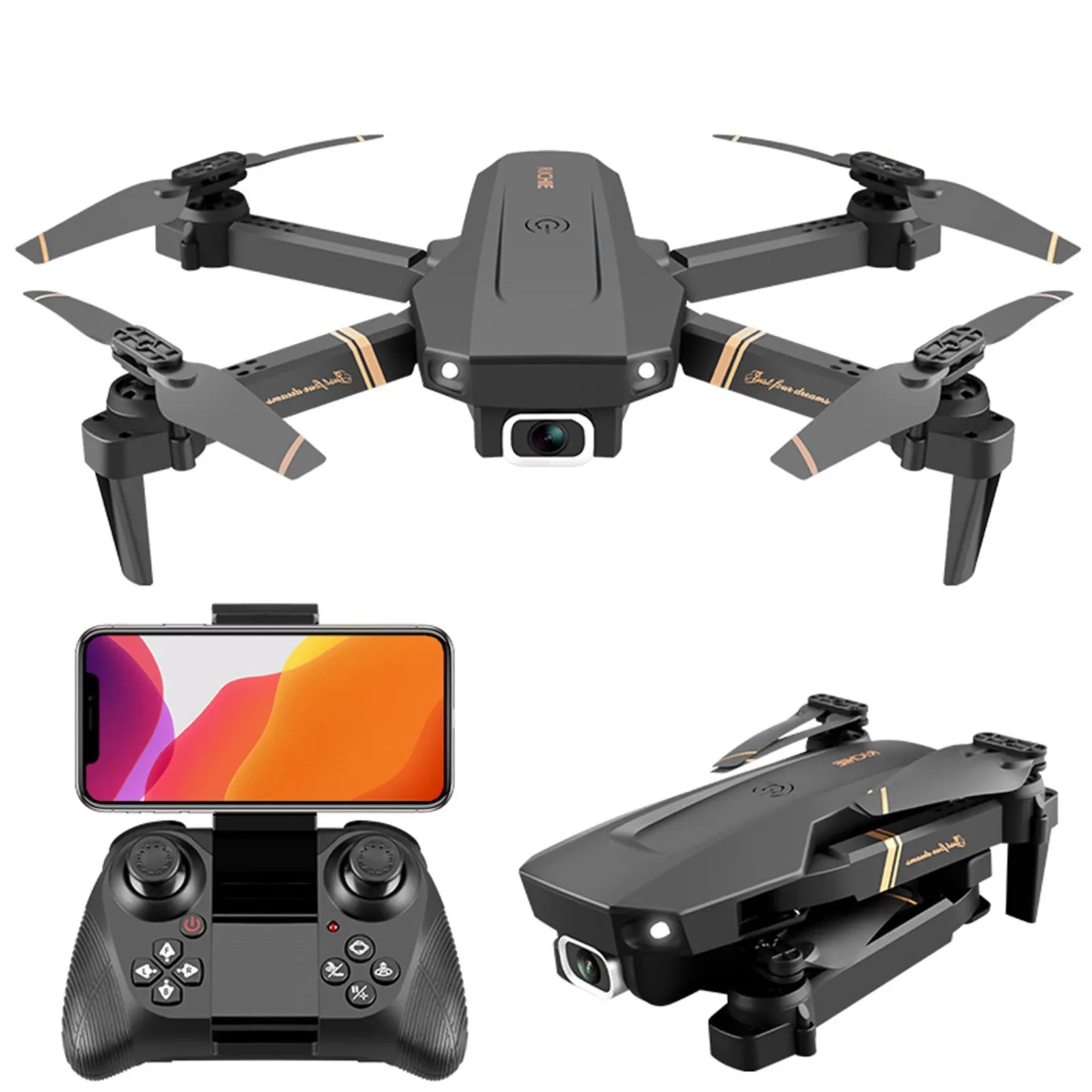 V4 Rc Drone 4K HD Wide Angle Camera 1080P WiFi fpv Mini Drone with Dual Camera Quadcopter Real-time transmission Helicopter Toys